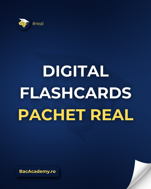 Pachet REAL - Digital FlashCards (Matematica, Romana, Biologie) 13.500+
